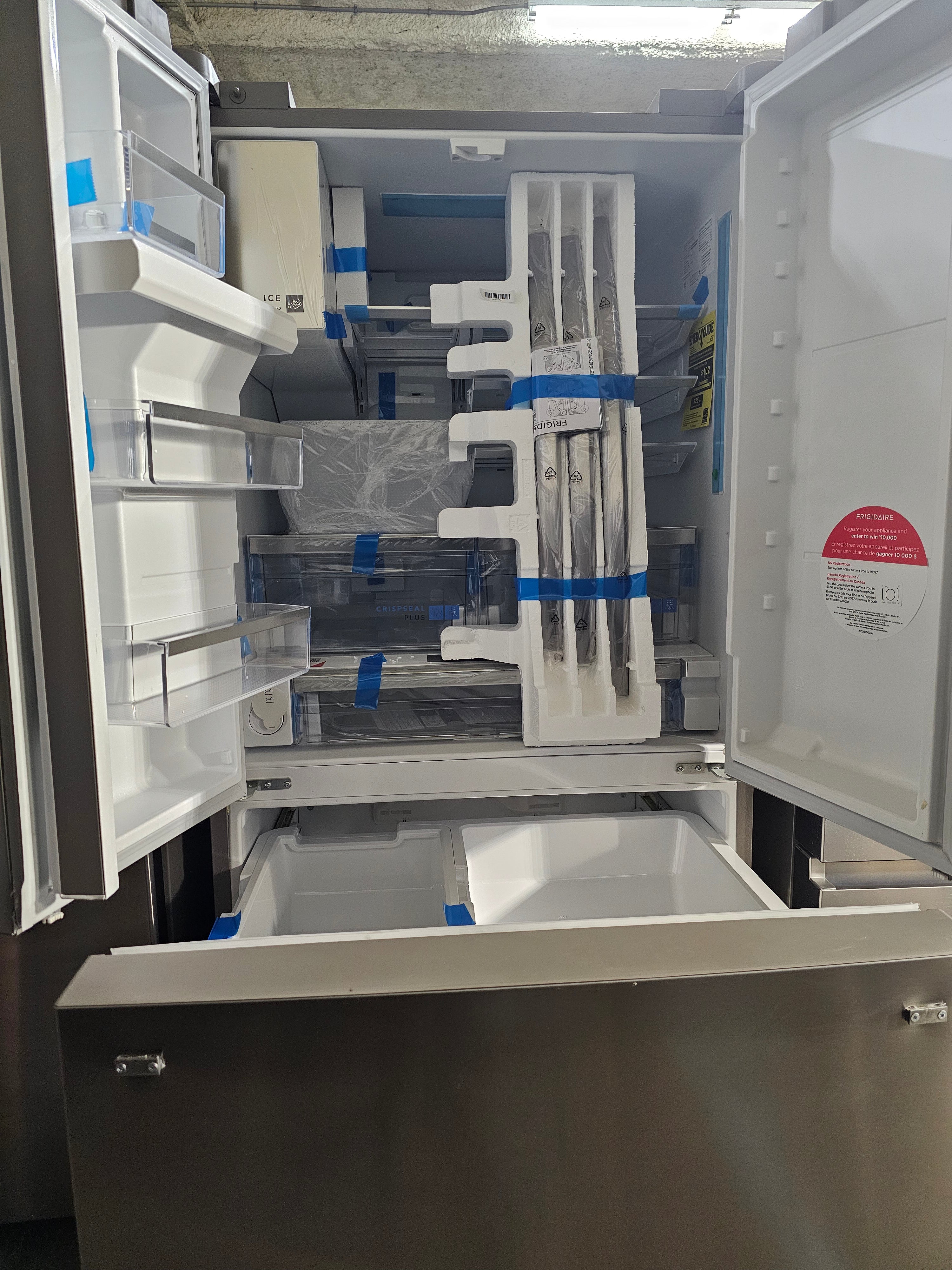 Frigidaire 36 in. Gallery 28 cu. ft. Standard Depth French Door Refrigerator in Smudge-Proof Stainless Steel